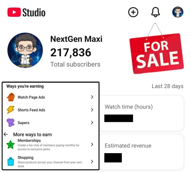 YouTube Channe (NextGen Maxi)